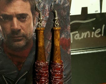Blood Drenched* Negan Lucille Bat Prop/Replica ***Earrings*** ~~TWD~~***NEW***