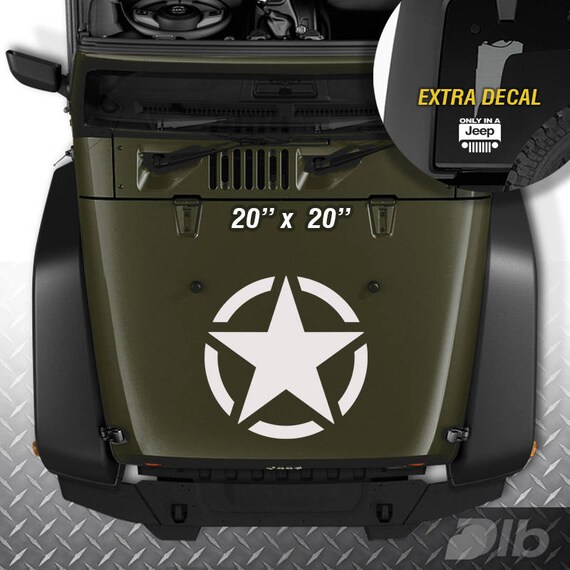 Jeep Wrangler TJ LJ JK Military Star Vinyl Hood Decal Sticker Etsy