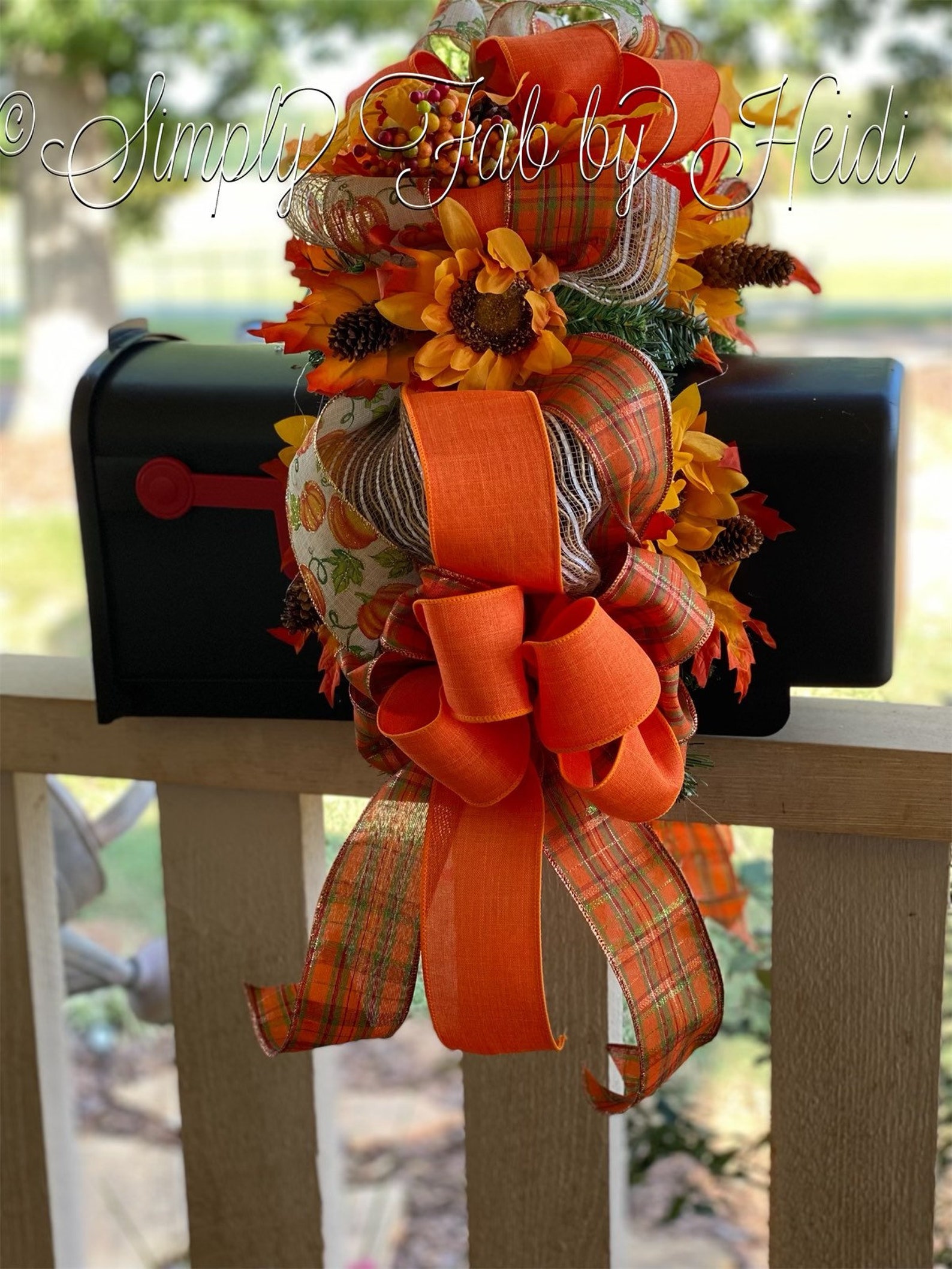Mailbox Decor Mailbox Swag Fall Mailbox Swag Fall Decor Etsy