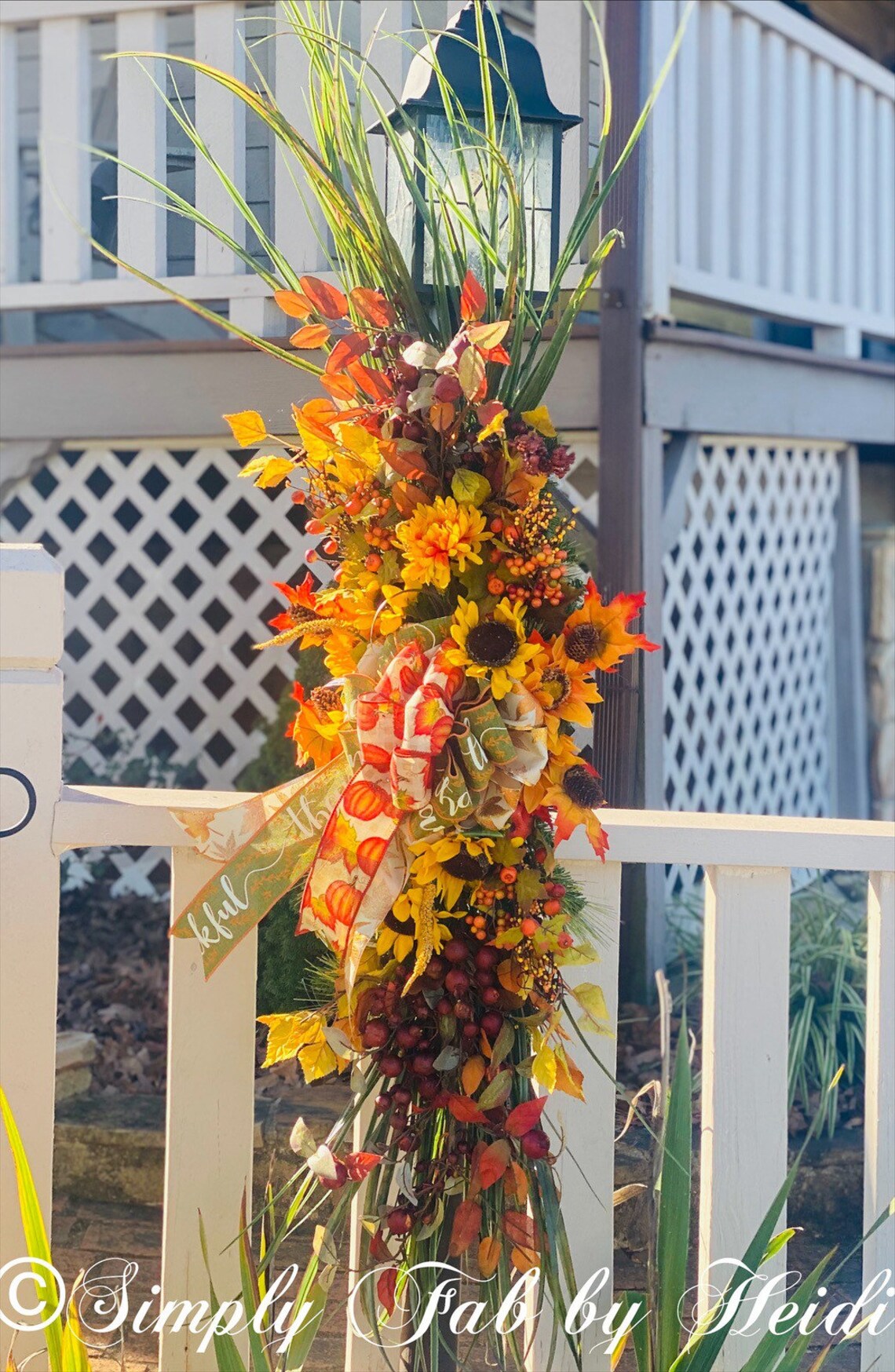 Decor for Fall Fall Lamp Post Swag Lamp Post Sign Fall Etsy