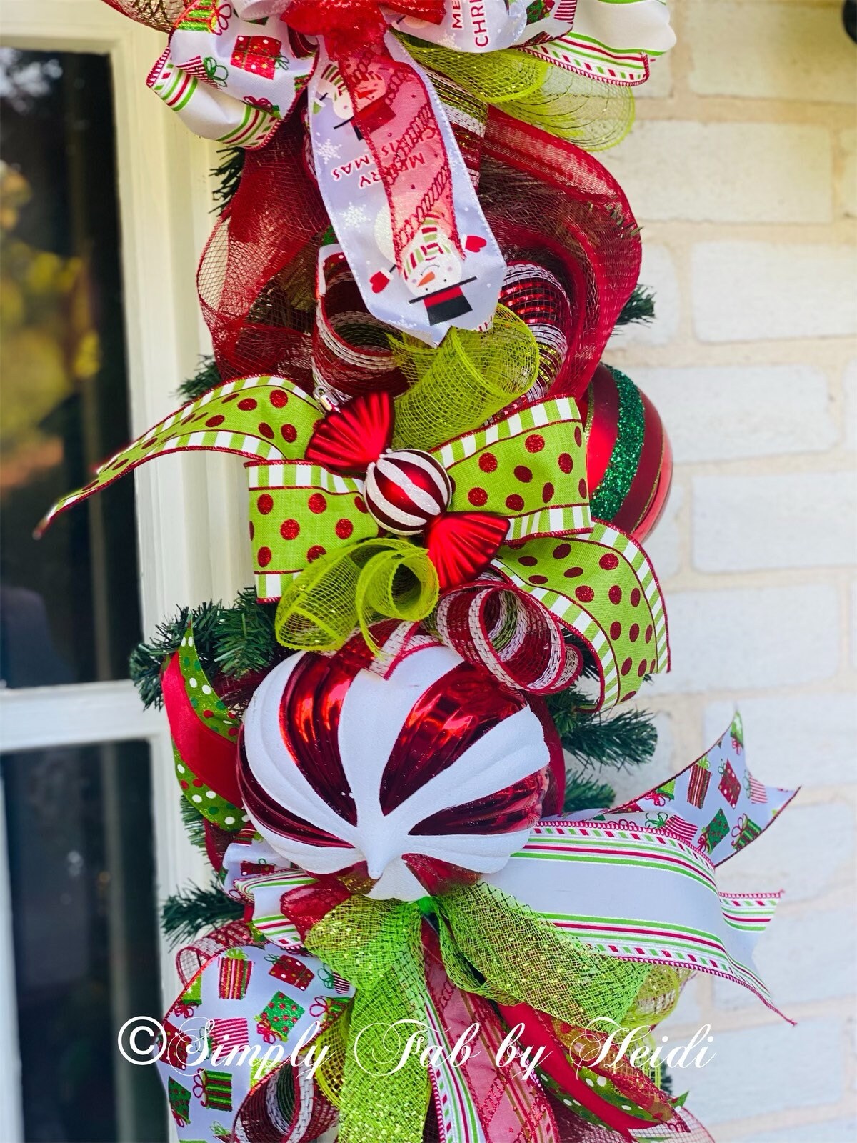 Whimsical Candy Land Christmas Wreath and Garland Wreath with | Etsy