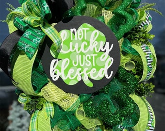 St Patricks Wreath, St Patricks Day, Shamrock Wreath, St Patricks Decor, Irish Wreath, Green Wreath, Front Door Wreath