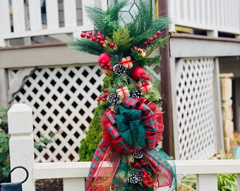 Lamp Post Swag, Christmas Lamp Post Decor, Outdoor Christmas Decor