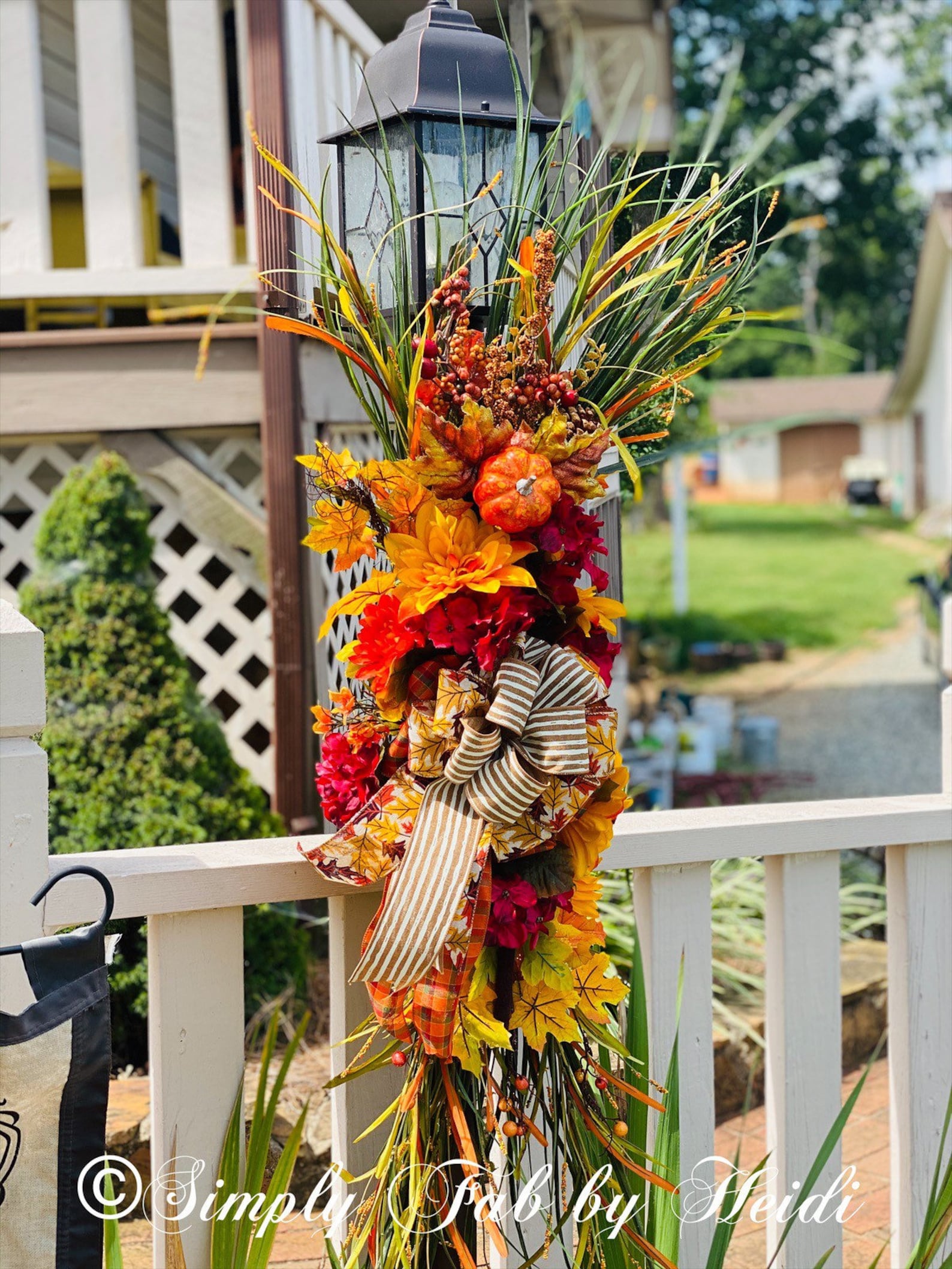 Decor for Fall Fall Lamp Post Swag Lamp Post Sign Fall Etsy