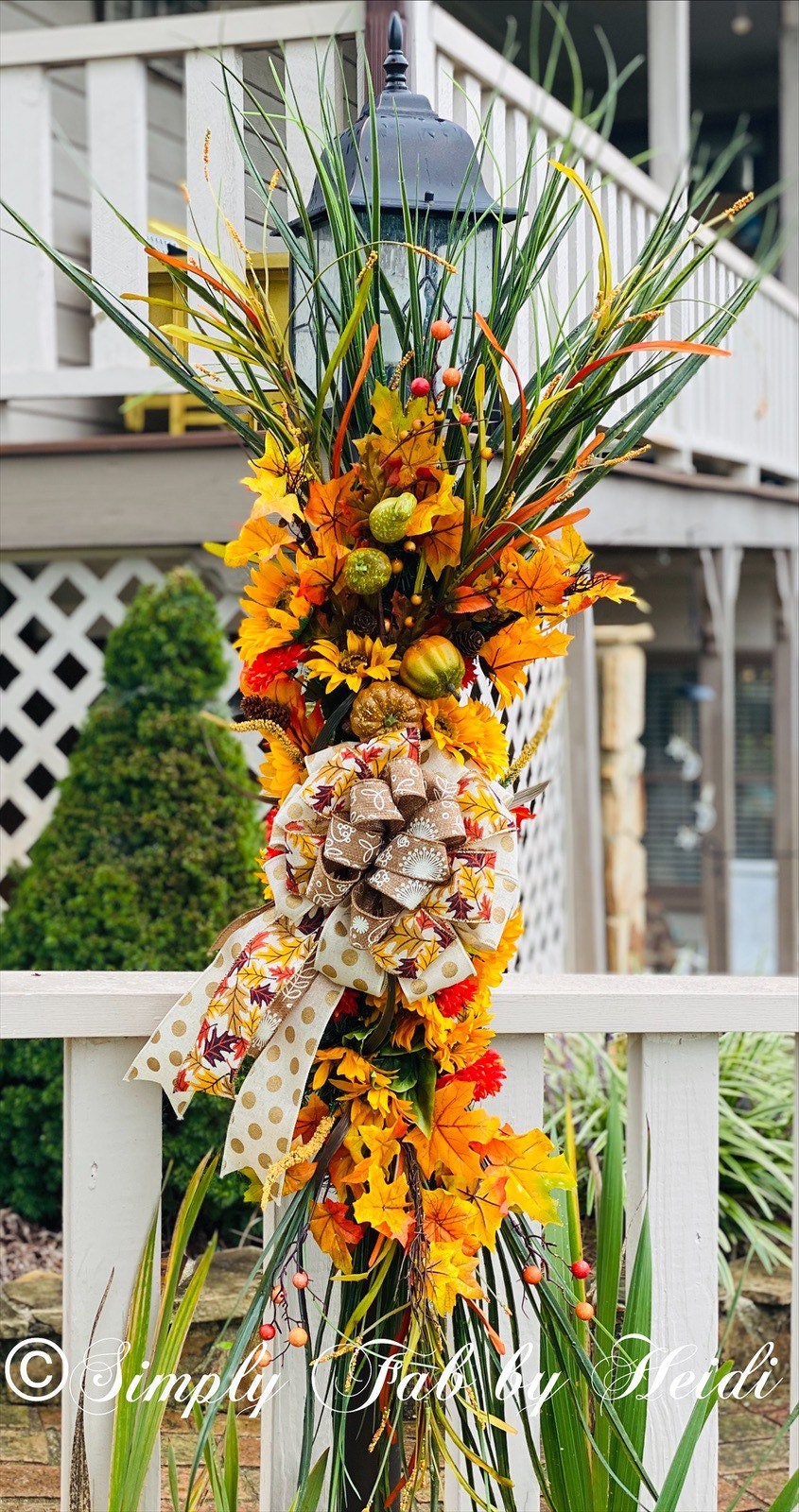 Decor for Fall Fall Lamp Post Swag Lamp Post Sign Fall Etsy