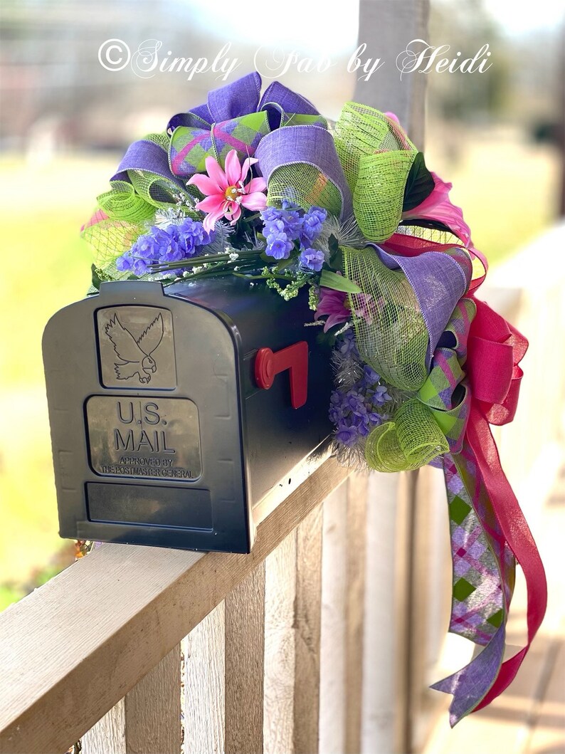 Spring/summer Mailbox Decor Mailbox Swag Spring Mailbox Etsy