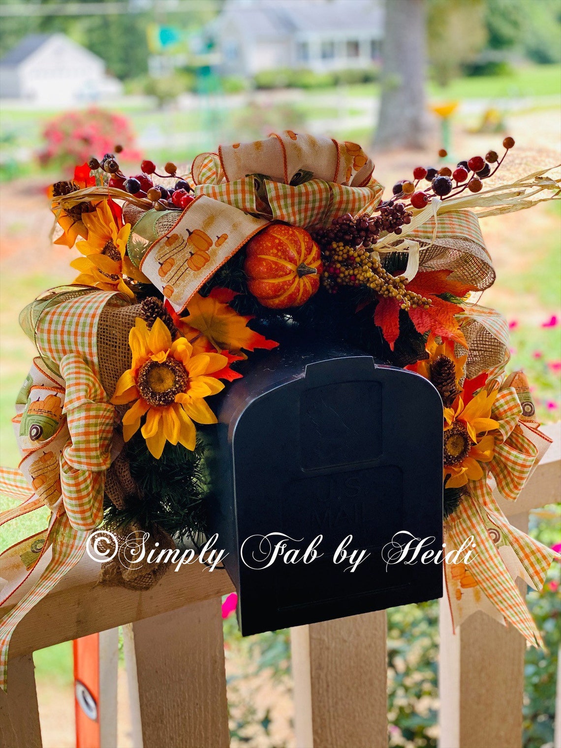 Mailbox Decor Mailbox Swag Fall Mailbox Swag Fall Decor Etsy