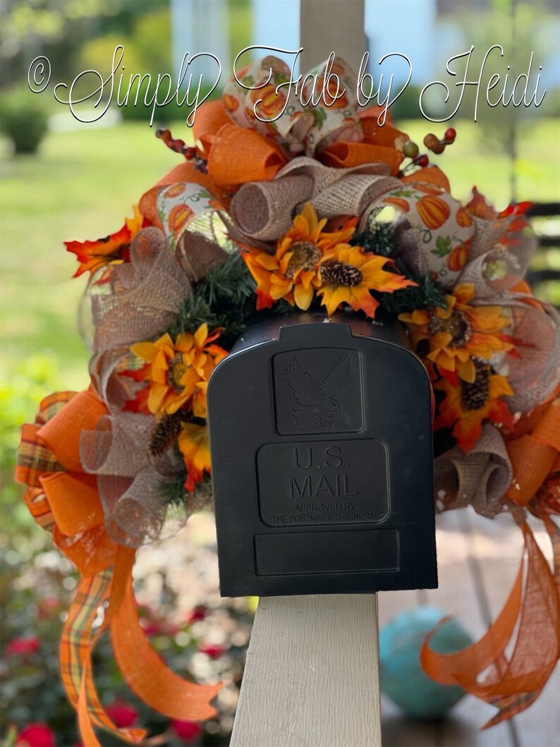 Mailbox Decor Mailbox Swag Fall Mailbox Swag Fall Decor Etsy
