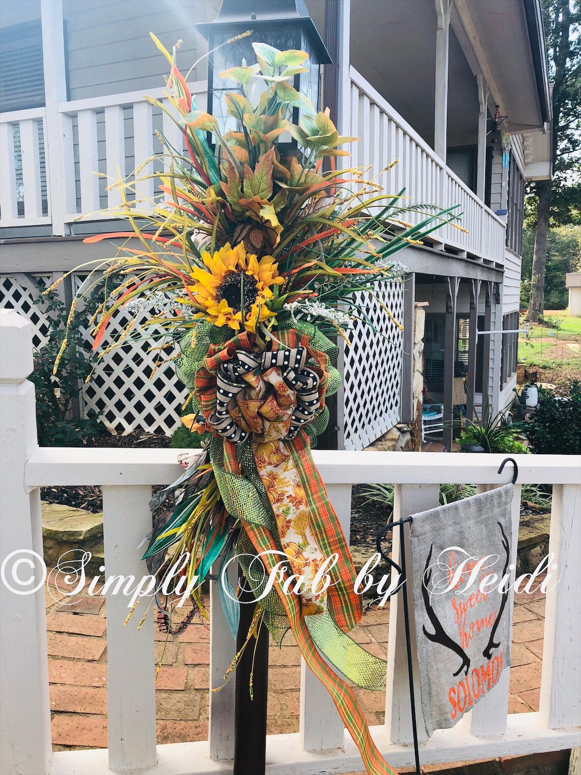 Decor for Fall Fall Lamp Post Swag Lamp Post Sign Fall Etsy