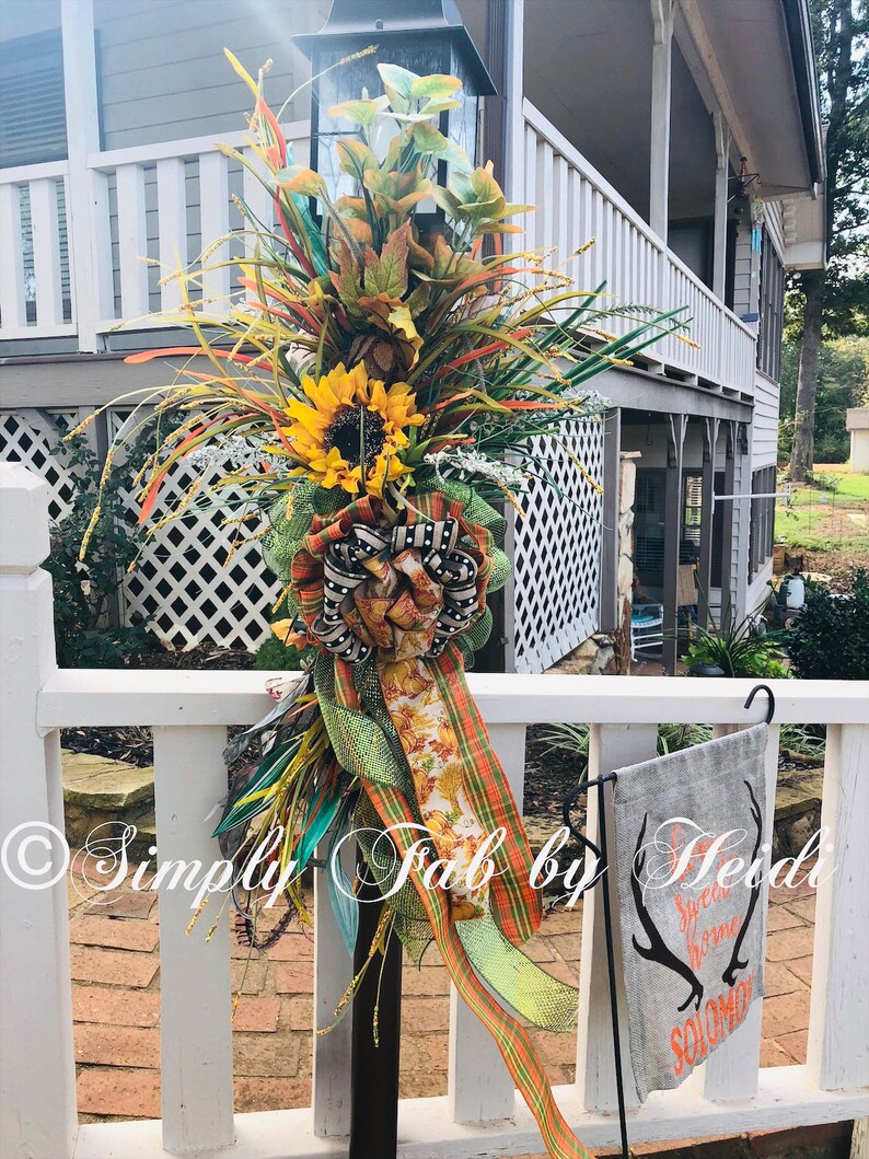 Decor for Fall Fall Lamp Post Swag Lamp Post Sign Fall Etsy