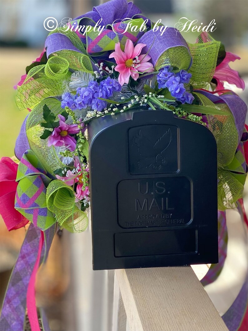 Spring/summer Mailbox Decor Mailbox Swag Spring Mailbox Etsy