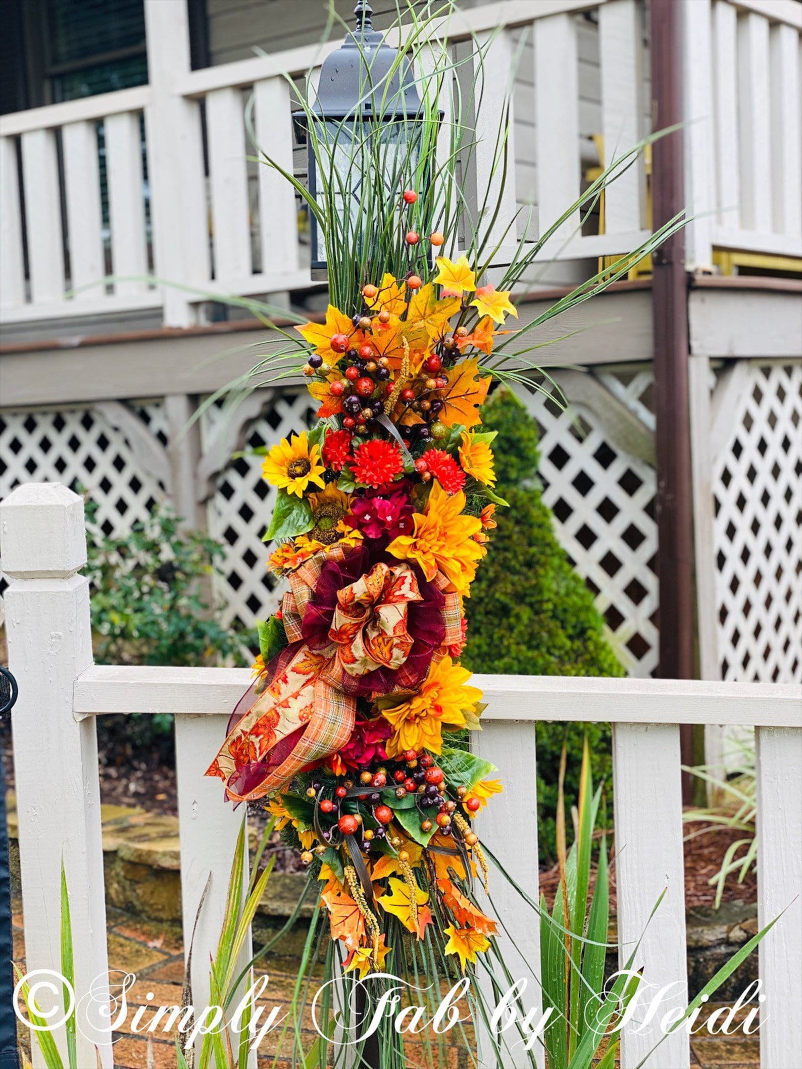 Decor for Fall Fall Lamp Post Swag Lamp Post Sign Fall Etsy