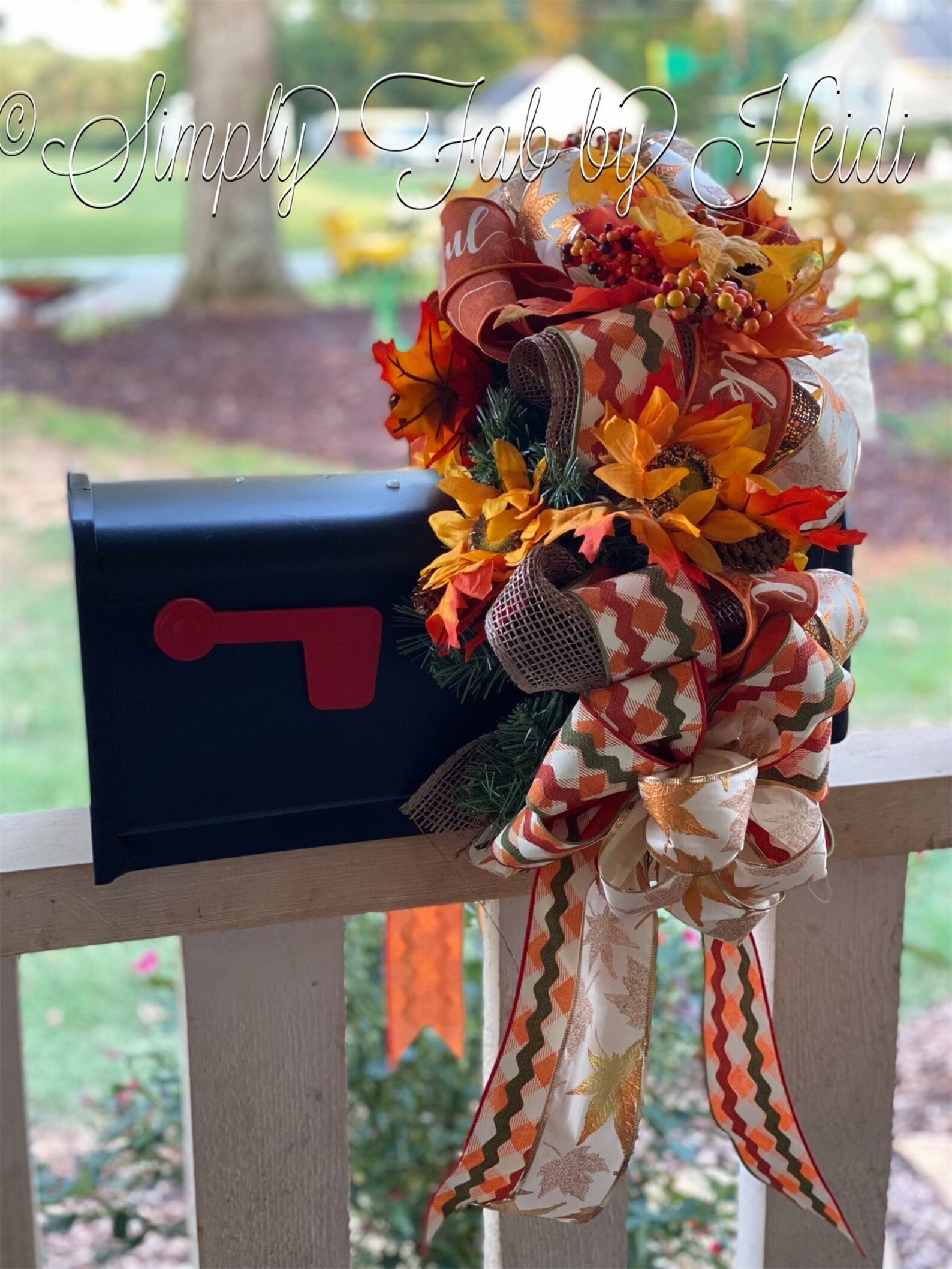 Mailbox Decor Mailbox Swag Fall Mailbox Swag Fall Decor Etsy