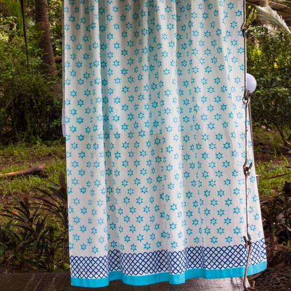 Cotton Linen Drapes Beach House Decor Set Of 2 Window Curtains
