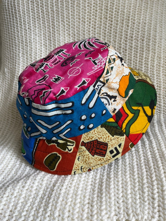 Fairtrade Handmade patchwork bucket hat colourful… - image 5