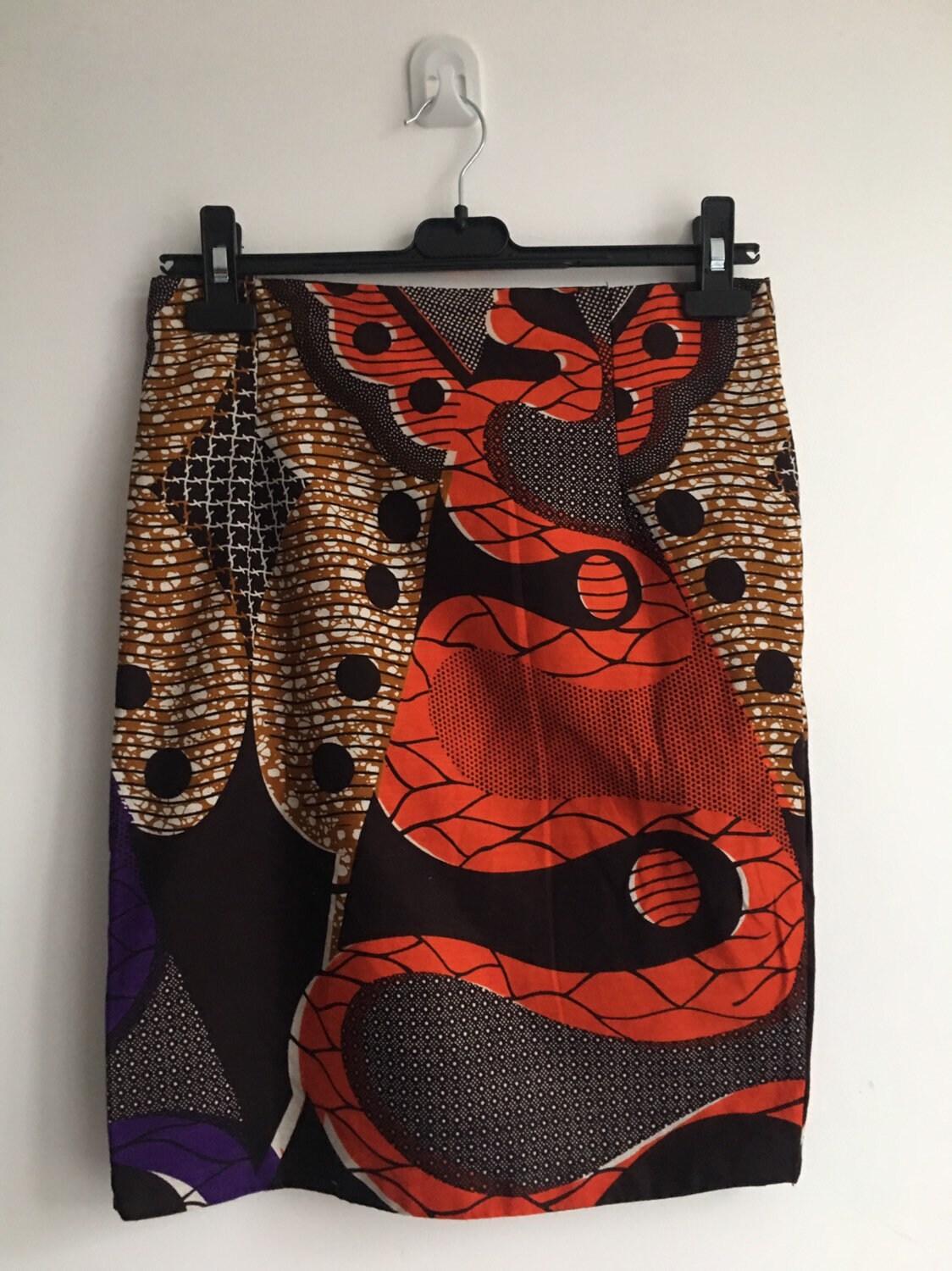 Image of African Print Skirt Ladies Ankara Wax Cotton Above The Knee Length Skirt, Pencil Summer Retro Xs