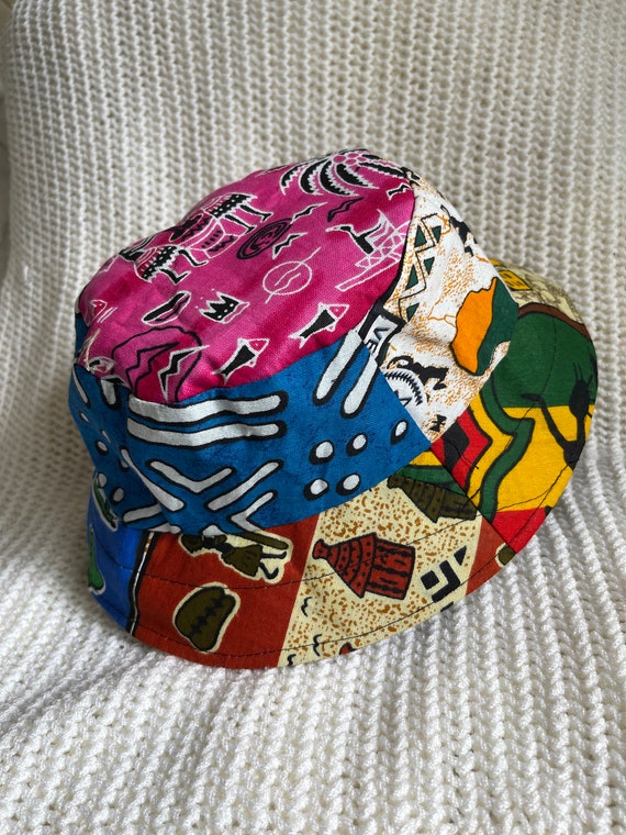 Fairtrade Handmade patchwork bucket hat colourful… - image 3