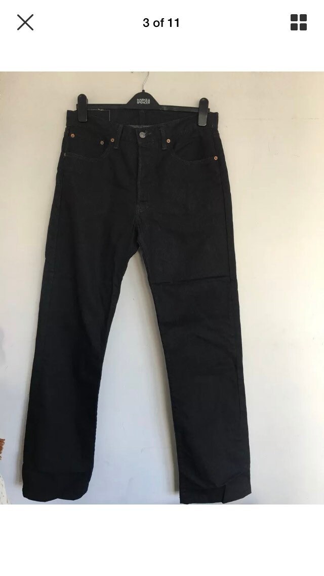 Image of Vintage Dark Blue Levi's 501 Jeans Original Levi Strauss Denim Jeans W33 L36
