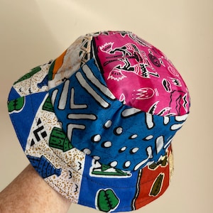 Fairtrade Handmade patchwork bucket hat colourful african patterned bucket hat african ankara bucket hats for women wax cotton bucket hats