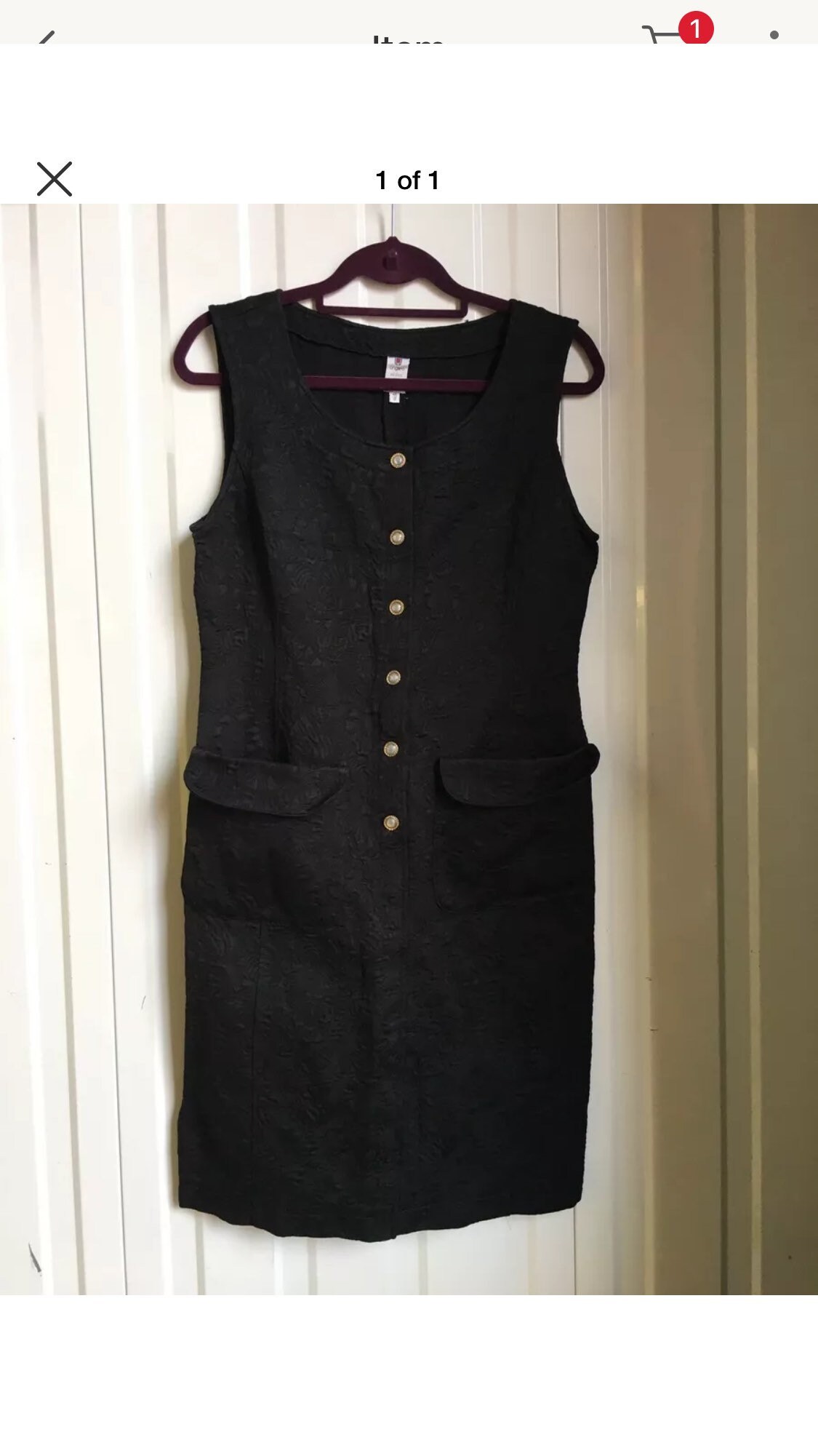 Image of Designer Emanuel Ungaro - Solo Donna S Vintage Black Baroque Sleeveless Dress Size