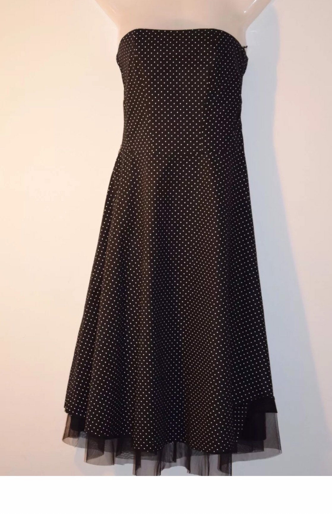 Image of Therapy ’S Style Black & White Polka Dot Prom Dress Uk