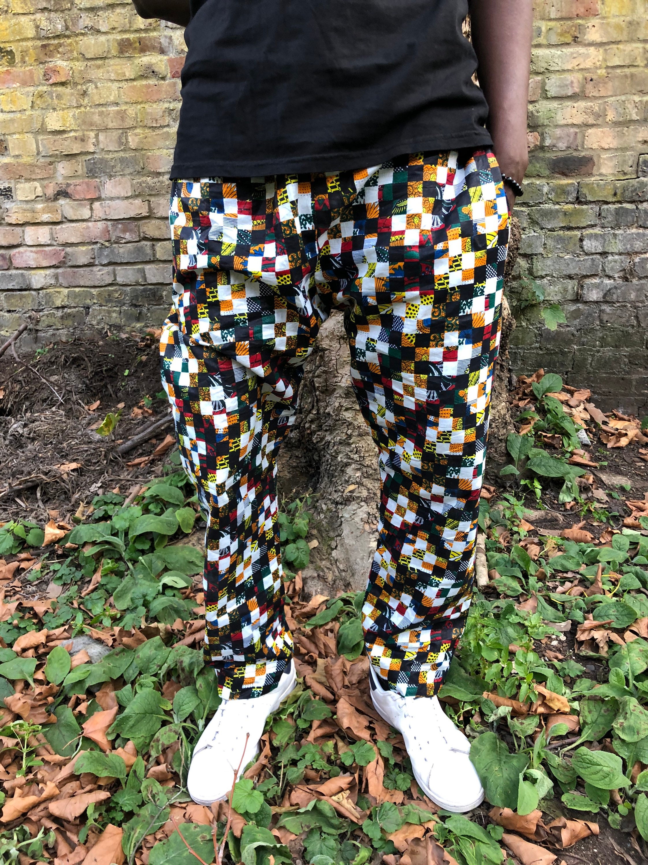 Image of African Pants/ Pantalon Africain/ Men’S Joggers/ Casual Baggy Wax Cotton Hippy Size M-L