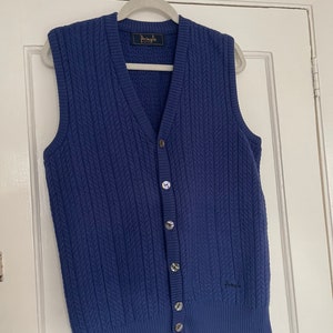 Italian Merino Wool Button-Front Cable Sweater Vest - Williams & Kent