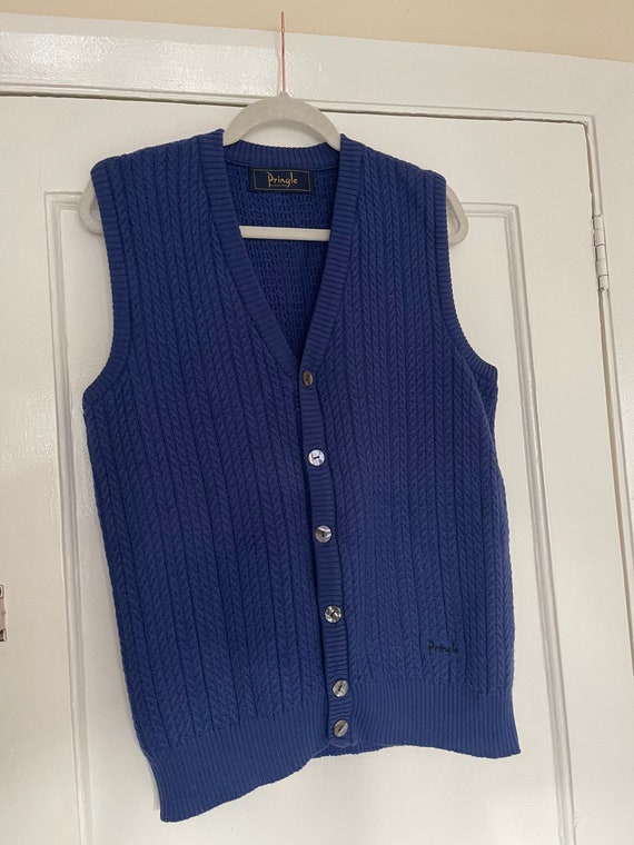 SAOL Men's 100% Merino Wool Sweater Vest Aran Irish V-Neck Cable Knit  Sleeveless Cardigan with Buttons and Pockets 