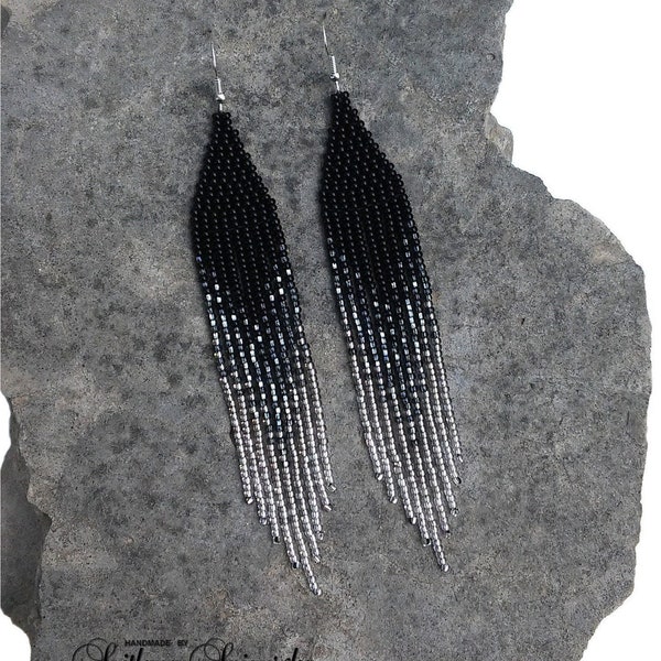 Bohemian Long Tassel Beaded Earrings – Handmade Boho Statement Dangle Earrings For Women, Big Fringe Jewelry - View #9