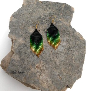 Emerald Green Ombre  Statement Earrings main image 0