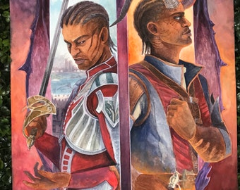 ORIGINAL The Blade | 12” x 16” Watercolor Painting | WYLL RAVENGARD Fan Art