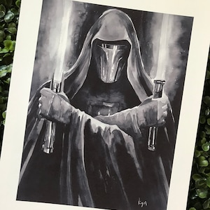 PRINT Darth Revan Ink Painting 8.5&quot; x 11&quot; Print | Star Wars Art Print