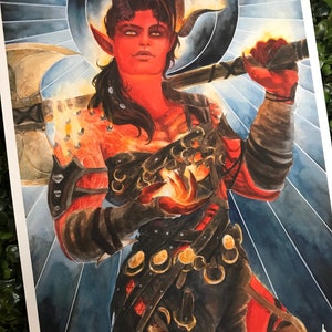 PRINTS “Hey, Soldier!” Watercolor Painting | 8.5” x 11” or 11” x 14” Prints | Karlach BG3 Fan Art