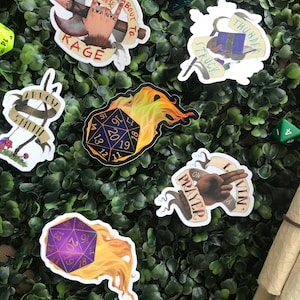 RPG STICKER BUNDLES of 3 | Character Class Stickers & Dice Stickers