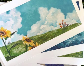 PRINTS | Large Totoro Landscape Paintings | GHIBLI Inspired TOTORO Fan Art | 11” x 17” Individual Prints