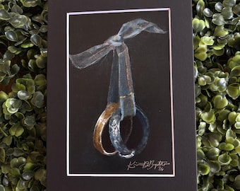 PRINT | Claire's Rings | Outlander Fan Art Original Acrylic Painting Print | 5"x 7" Matted