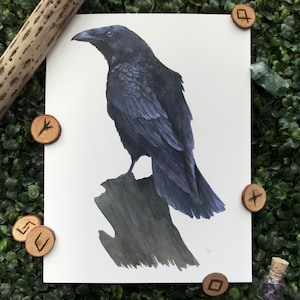 ODIN RAVEN Gemälde PRINT I I 8,5 &quot;x 11&quot; Print Wikinger nordische Mythologie