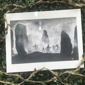OUTLANDER FAN ART Ink Painting Outlander Dancing Maidens Print