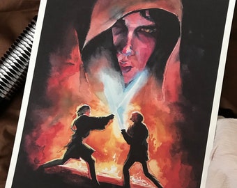 PRINT***Anakin's Betrayal 8.5”x11” or 11" x 14" Print Anakin Fan Art Watercolor Painting
