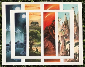 Water, Earth, Fire, Air | 8.5”x 11” or 11” x 14” PRINTS| AVATAR Fan Art Watercolor