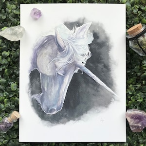 Watercolor UNICORN Fantasy Painting 8.5&quot; x 11&quot; Print