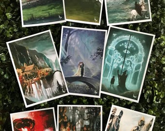 LOTR Hobbit-Sized Prints | 4"x6" Small Prints| Lord of the Rings Watercolor Fan Art Prints