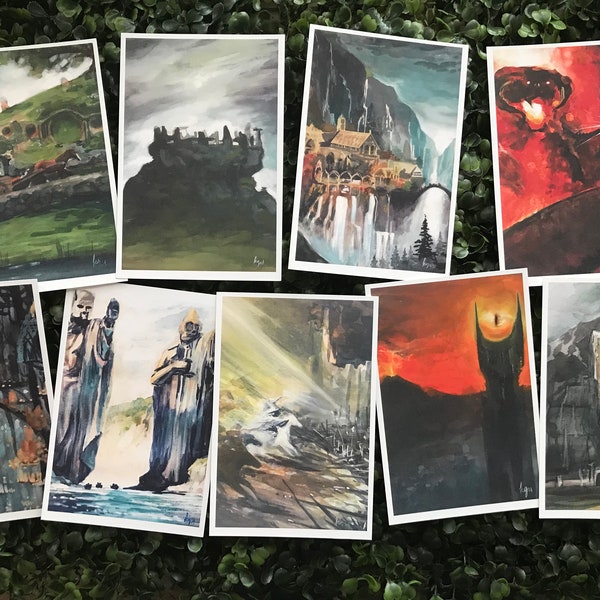 LOTR Hobbit-Sized Prints | 4"x6" Small Prints| Lord of the Rings Watercolor Fan Art Prints