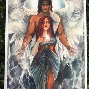 PRINTS Bryce and Hunt Painting | Crescent City Inspired Watercolor Prints | 8.5” x 11” or 11” x 14” | Officially Licensed SJM Fan Art