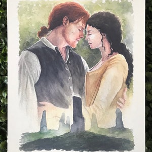 Sassenach | Outlander Fan Art Print | 8,5 &quot;x 11&quot; | Aquarell | Jamie und Claire Kunstdruck