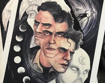 PRINT Moon Knight | 8.5" x 11" or 11" x 14" Watercolor Painting Print | Marvel Fan Art