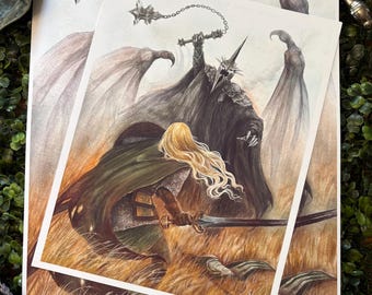 I Am No Man | Eowyn + Witch King LOTR Fan Art PRINTS | 8.5” x 11” or 11” x 14”