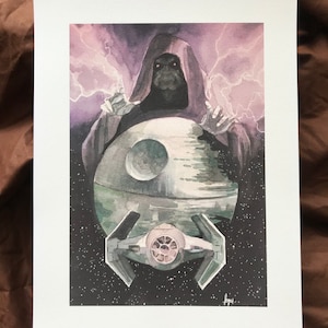 PRINT** Empire Inspired 8.5&quot; x 11&quot; Watercolor Gouache Fan Art Painting Print