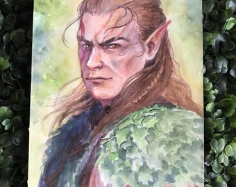 ORIGINAL Halsin Baldur’s Gate 3 Inspired Fan Art Gouache Painting | 6” x 9” painting on paper