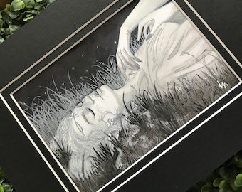 ORIGINAL Ink Painting “Dream” | 5”x7” Matted Painting